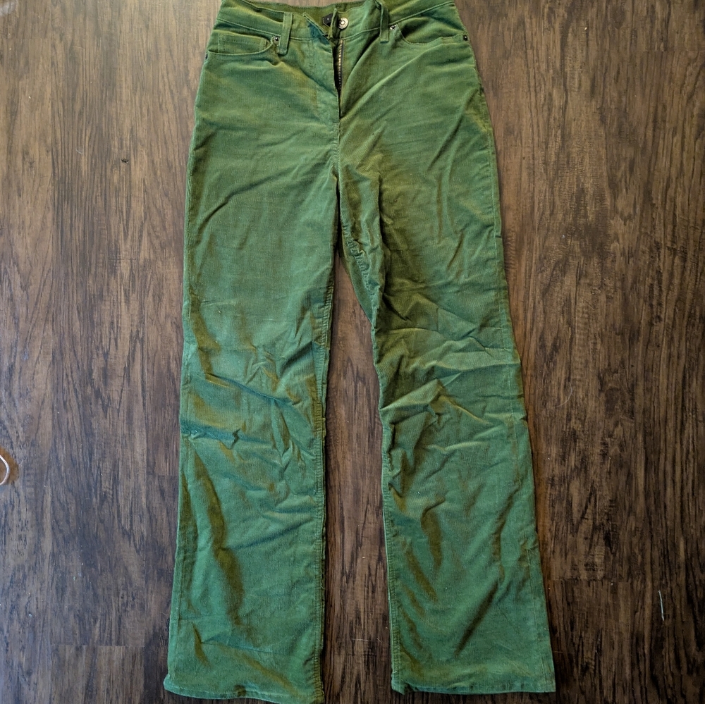 IVKO Women's Green Corduroy Trousers